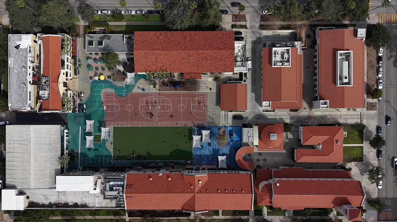 Top view of St. Monica Preparatory campus