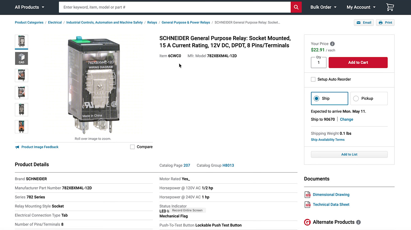 Schneider Electric Power Relay