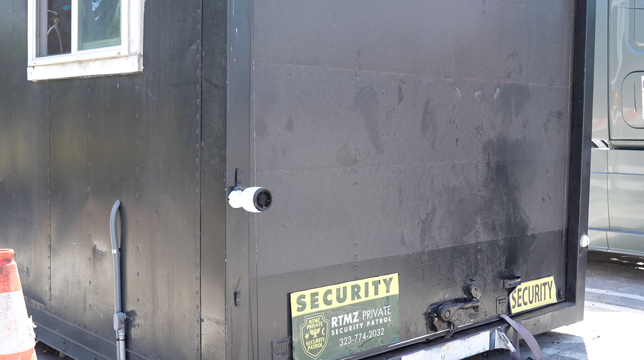Security booth camera mounting