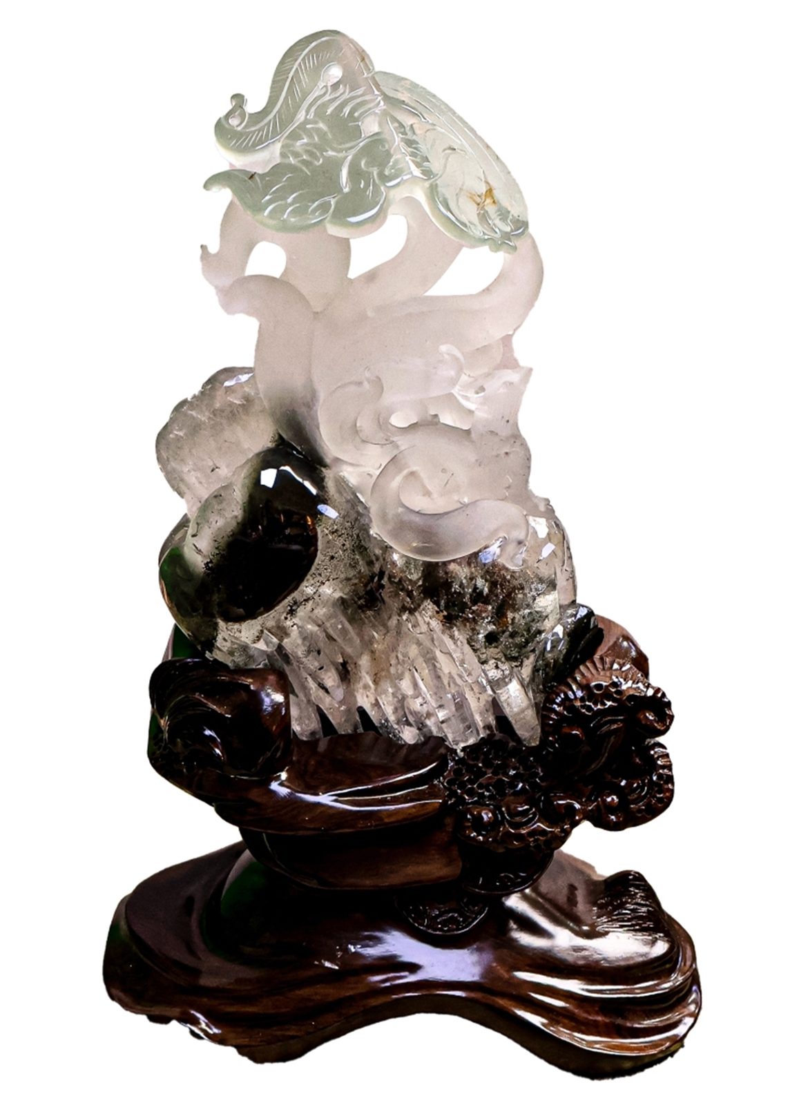 天然幽靈水晶吉祥擺件