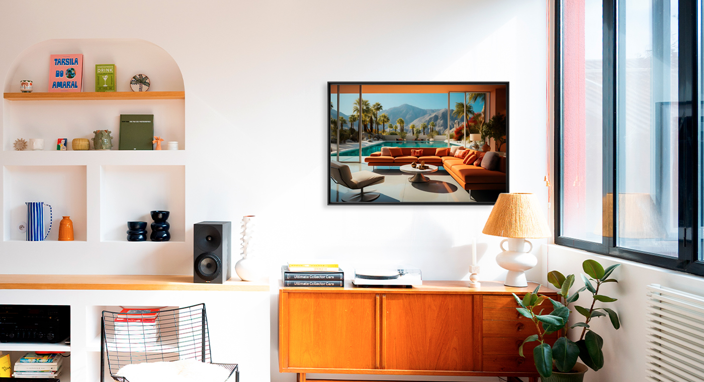 Orange living room, Palm Springs, Alexandre FAUVE · Art