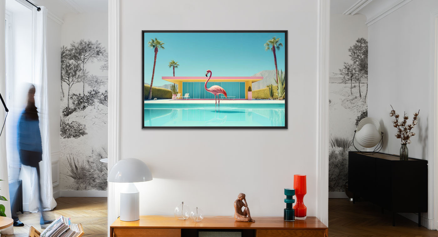 Flamingo by the pool - Alexandre FAUVE - Photograph