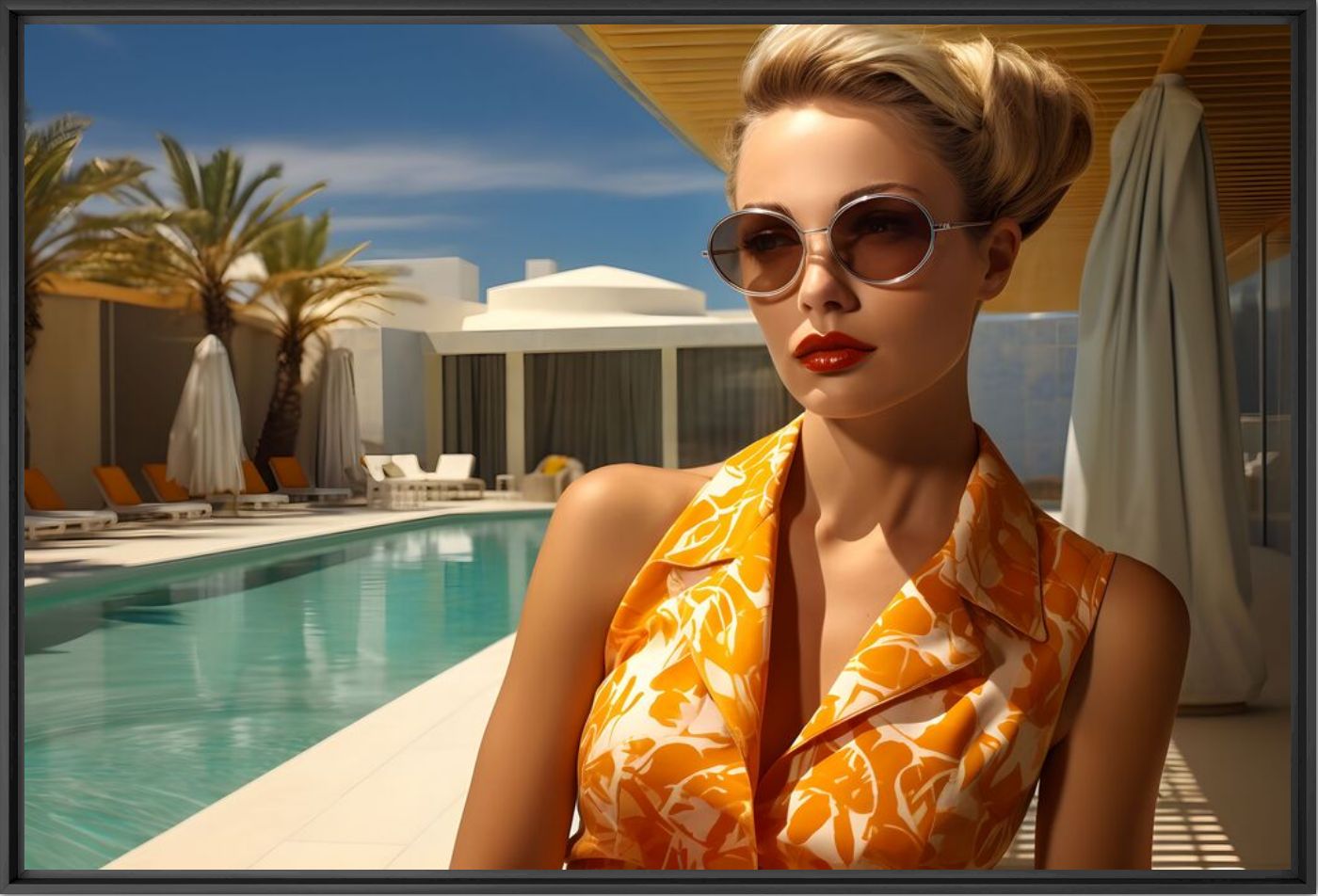 Photograph Emma by the pool - Alexandre FAUVE - Picture painting
