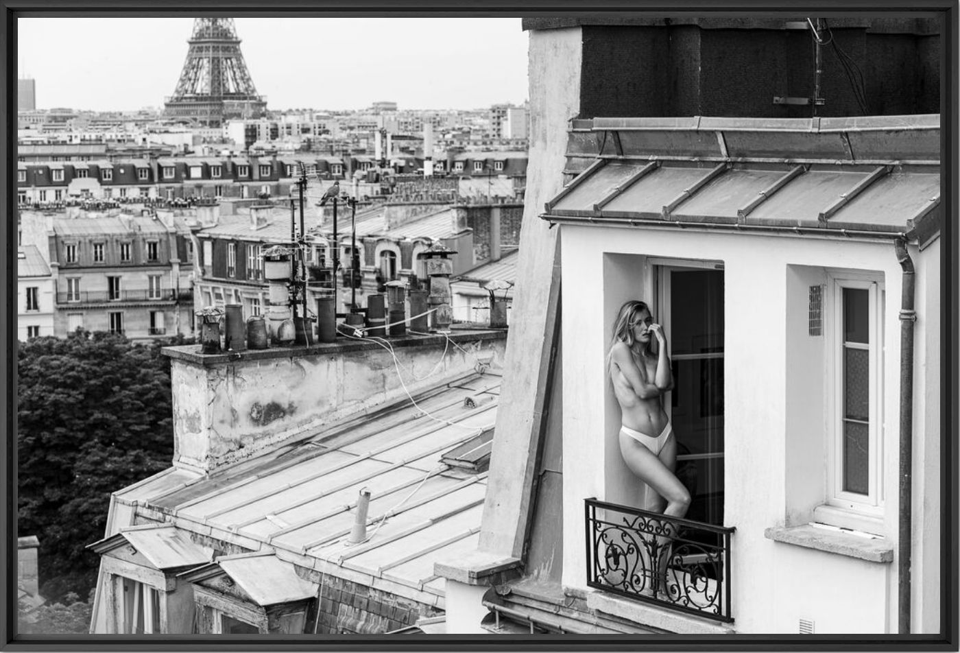 Kunstfoto Parisienne à la fenetre  - Arthur Hubert Legrand - Foto schilderij