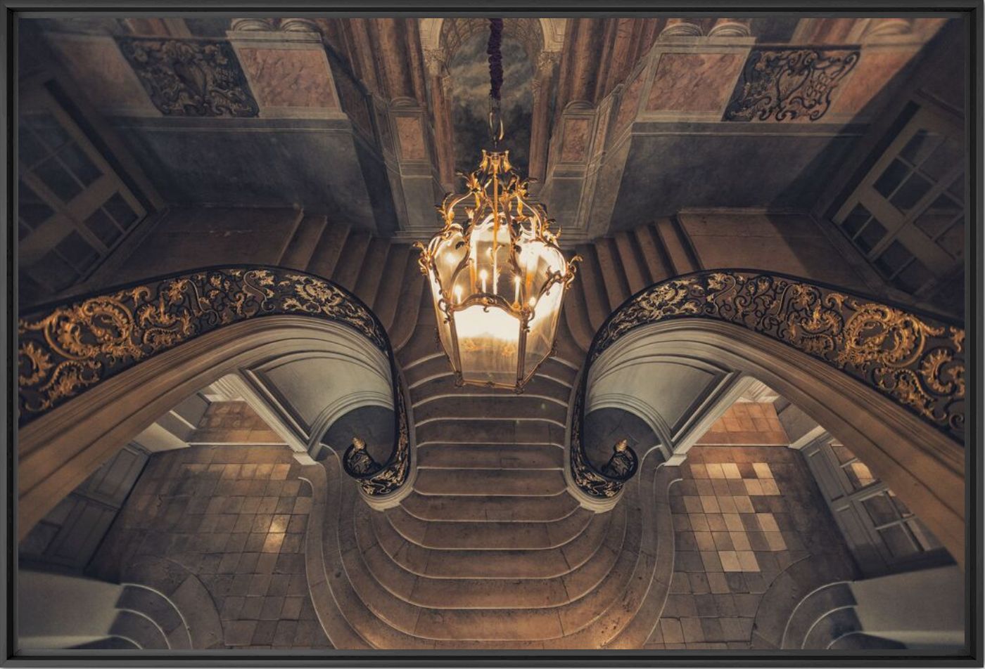 Kunstfoto Grand Escalier de l’Hôtel de Ville Nancy - Charly Macminem - Foto schilderij