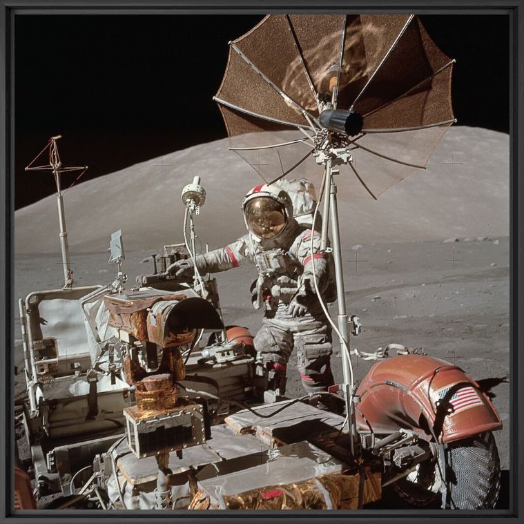 Photograph APOLLO 17 EUGENE A.CERNAN AND ROVER -  CHASSEURS DE NUITS - Picture painting