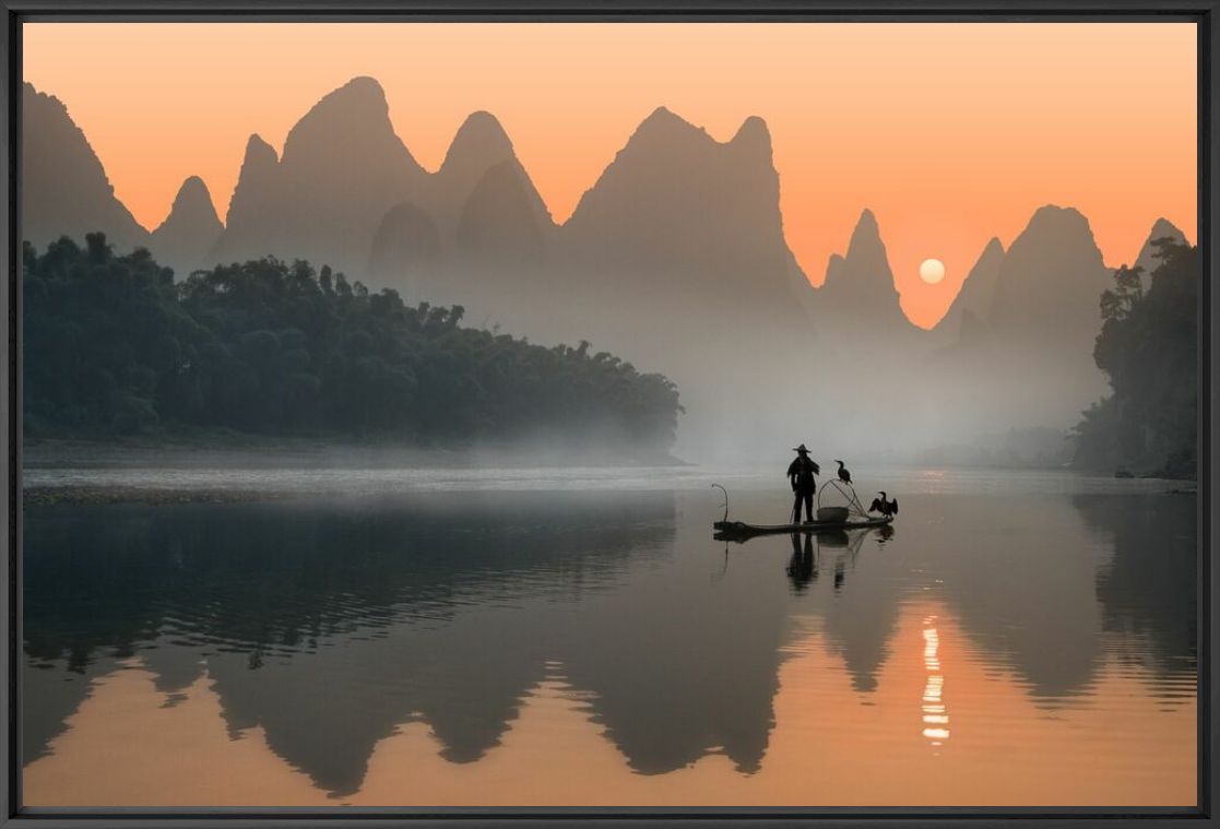 Fotografía FISHERMAN AND HIS BIRDS - DANIEL METZ - Cuadro de pintura