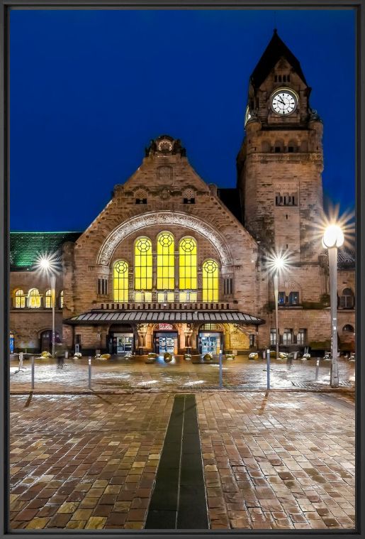 Kunstfoto La gare de Metz - Emy Baumgarten - Foto schilderij