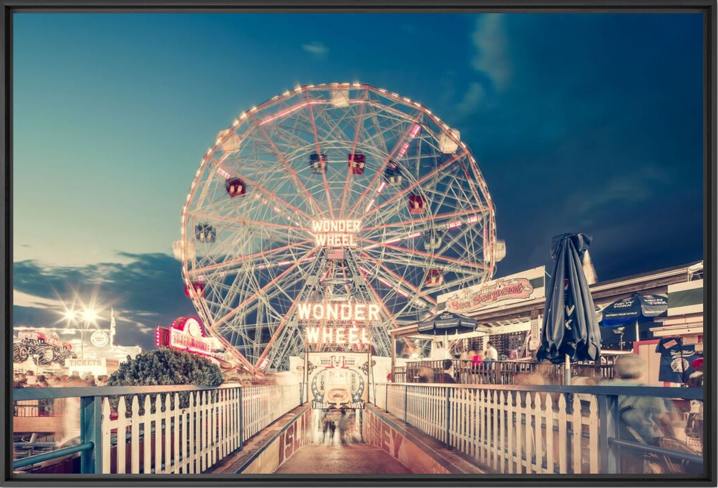 Photographie Wonder Wheel By Night Coney Island NY - FRANCK BOHBOT - Tableau photo