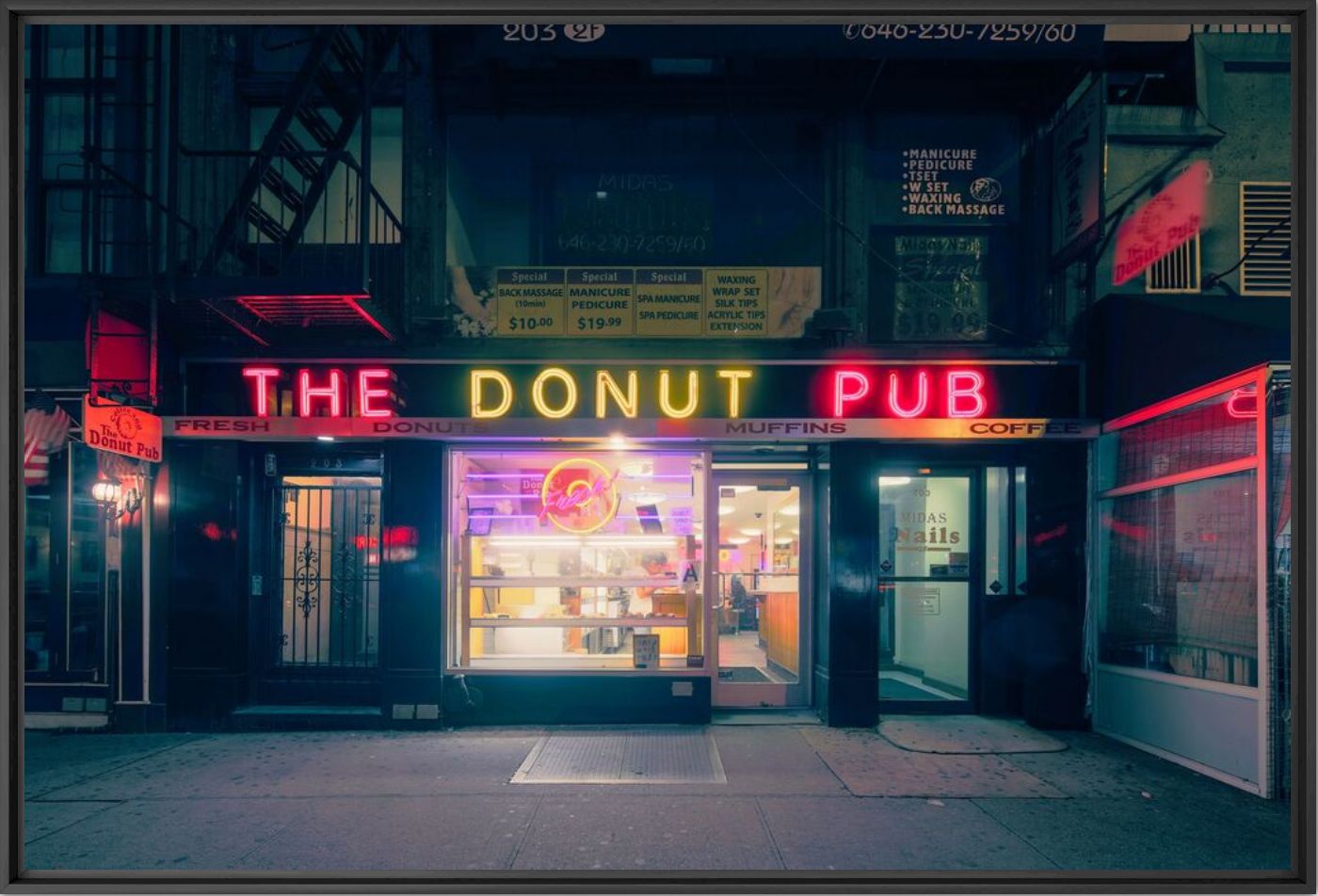 Kunstfoto The donut pub, NYC 2  - FRANCK BOHBOT - Foto schilderij