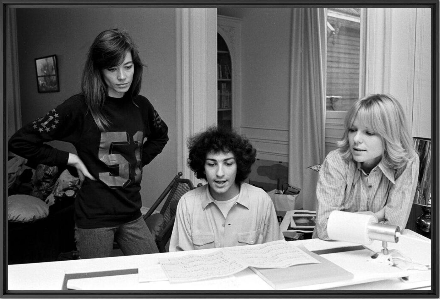 Kunstfoto Francoise Hardy, Michel Berger et France Gall, 1975 -  GAMMA AGENCY - Foto schilderij