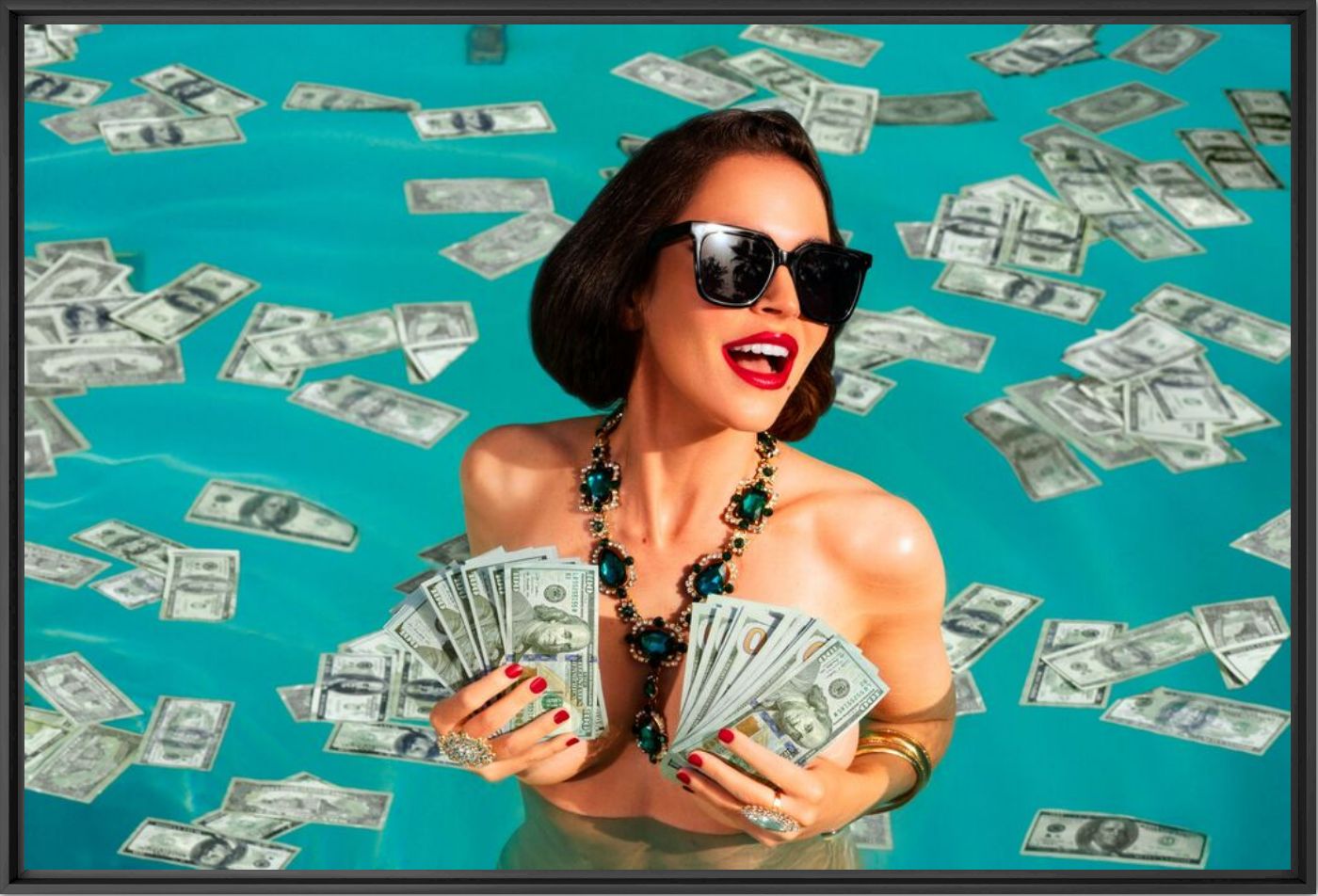 Kunstfoto Swimming cash - Hank Thomason - Foto schilderij