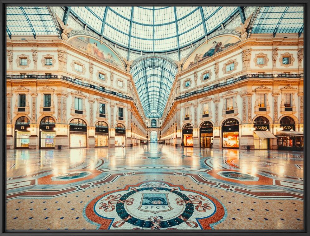 Unique elevated view of Galleria Vittorio Emanuele II in Milan on