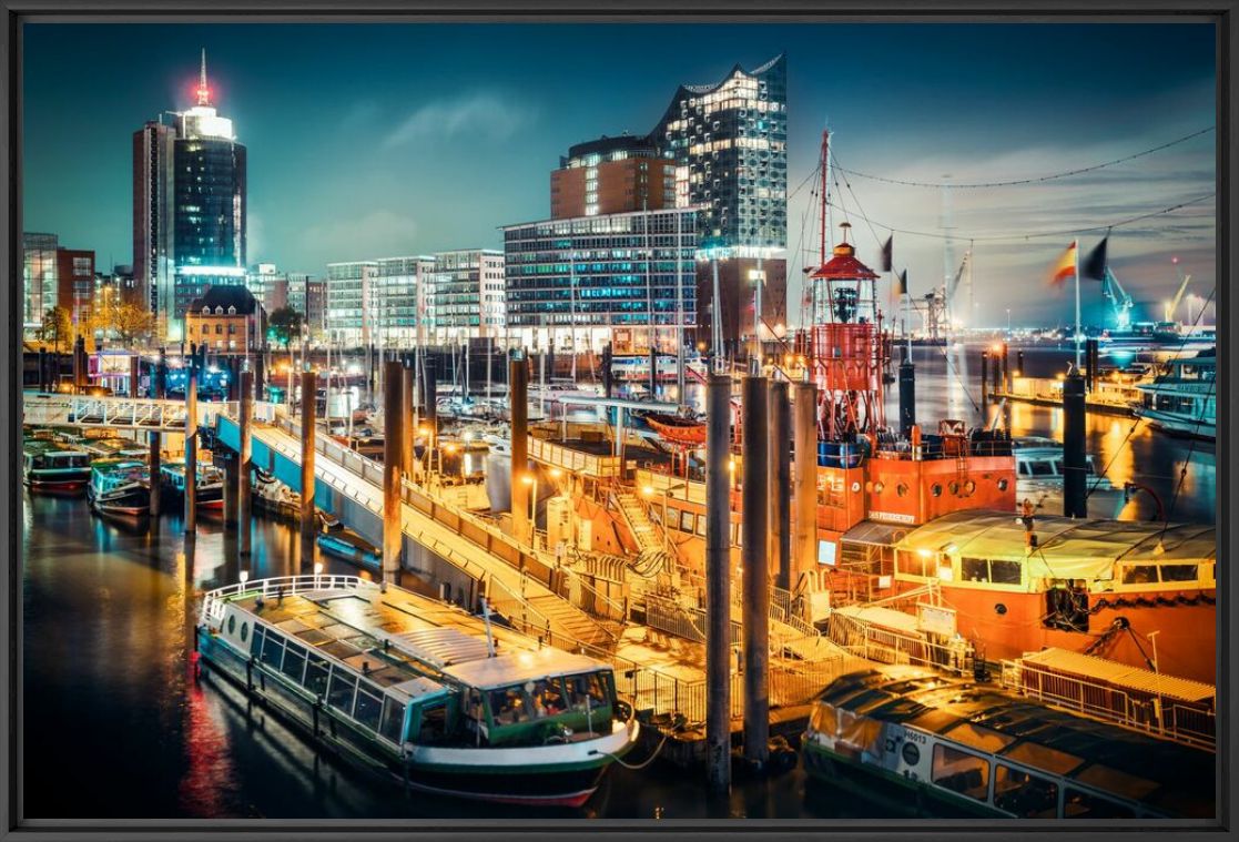 Kunstfoto Hamburg Hafen - Jörg Wanderer - Foto schilderij