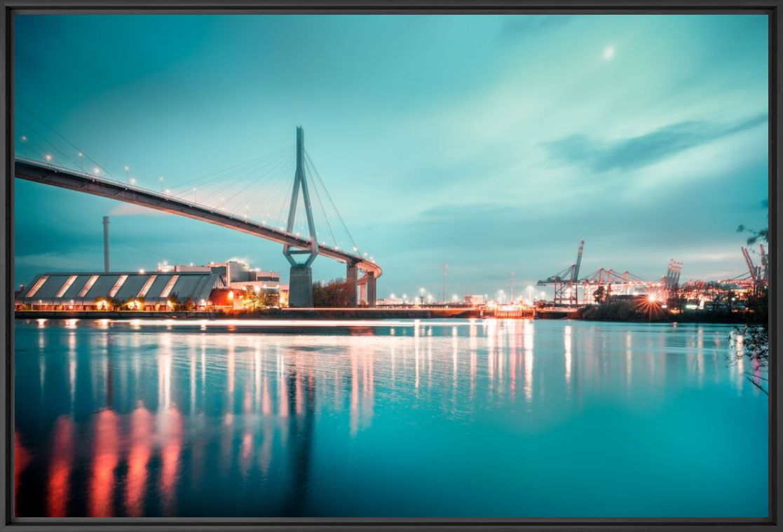 Kunstfoto Köhlbrandbrücke 2 - Jörg Wanderer - Foto schilderij