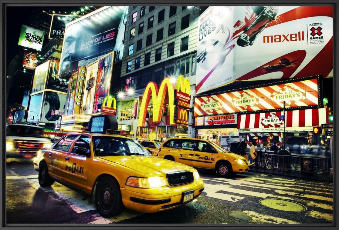 Photographie Times Square Taxi - Jörg Wanderer - Tableau photo