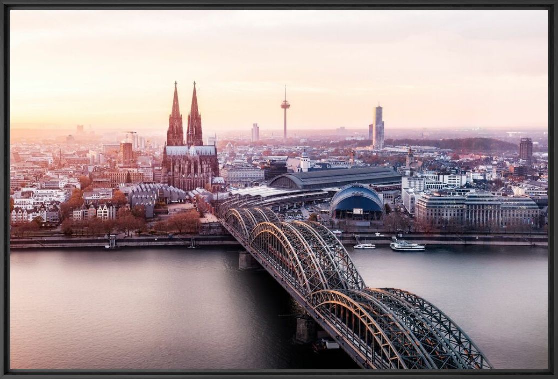 Kunstfoto Cologne sunset 1 - Jörg Wanderer - Foto schilderij