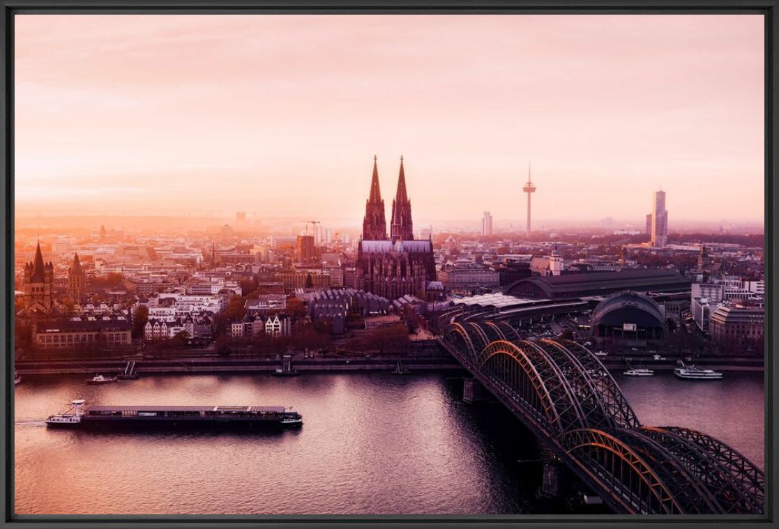 Kunstfoto Cologne sunset 2 - Jörg Wanderer - Foto schilderij