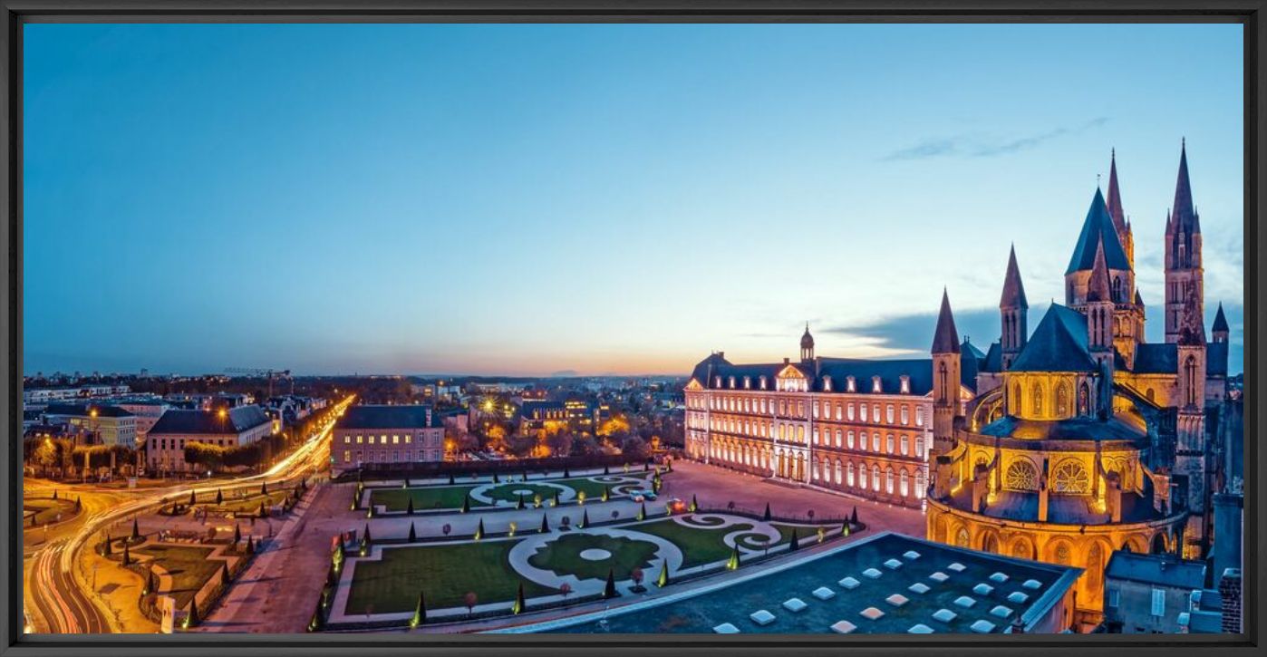 Kunstfoto ABBAYE AUX HOMMES ET L HOTEL DE VILLE - JULES VALENTIN - Foto schilderij