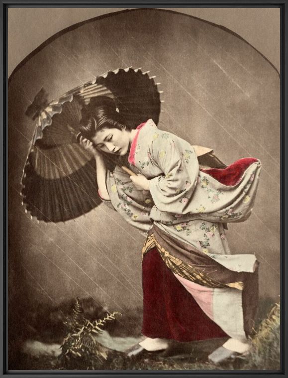 Photographie Japonaise sous l'orage - KUSAKABE KIMBEI - Tableau photo