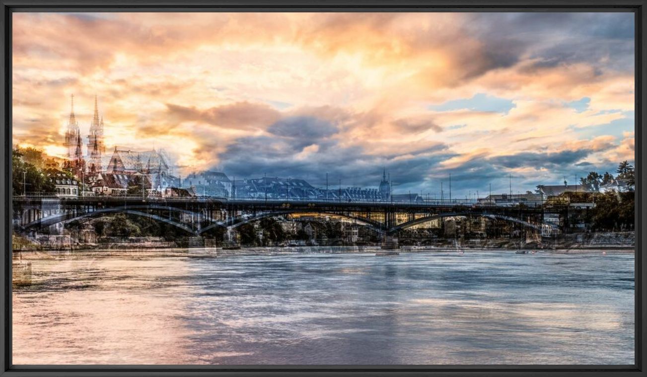 Kunstfoto BL WETTSTEINBRÜCKE - LAURENT DEQUICK - Foto schilderij