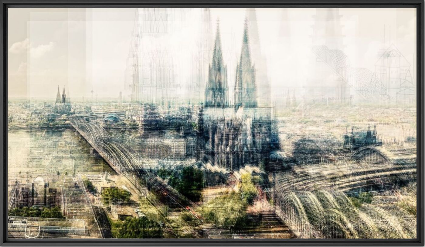 Kunstfoto Köln Von Oben - LAURENT DEQUICK - Foto schilderij