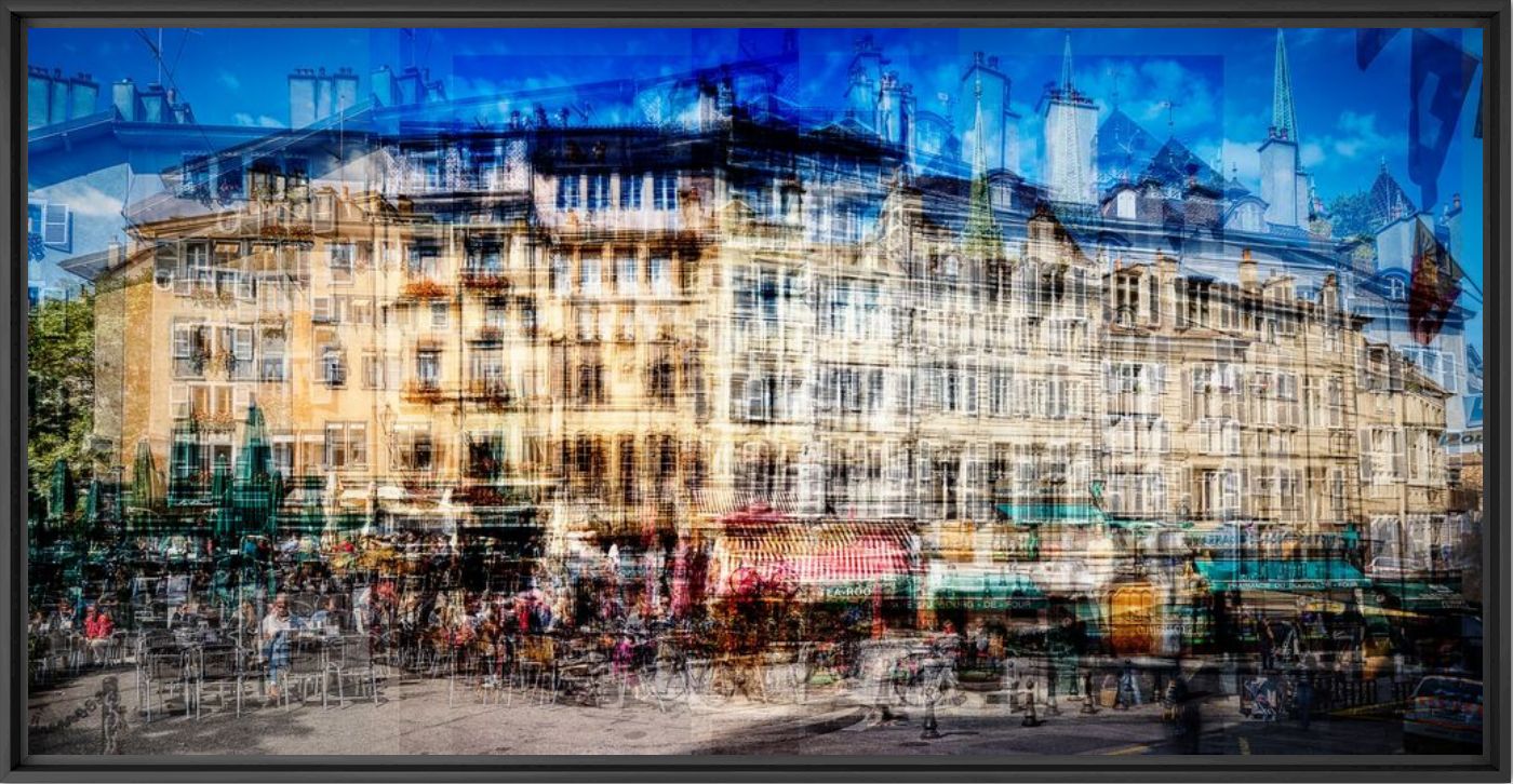 Kunstfoto Place du Bourg de Four - LAURENT DEQUICK - Foto schilderij