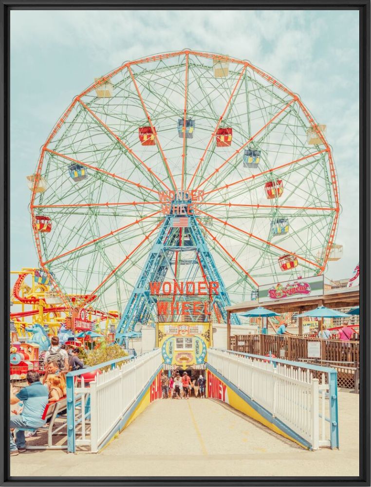 Kunstfoto Coney Island, wonder wheel, Brooklyn - LUDWIG FAVRE - Foto schilderij