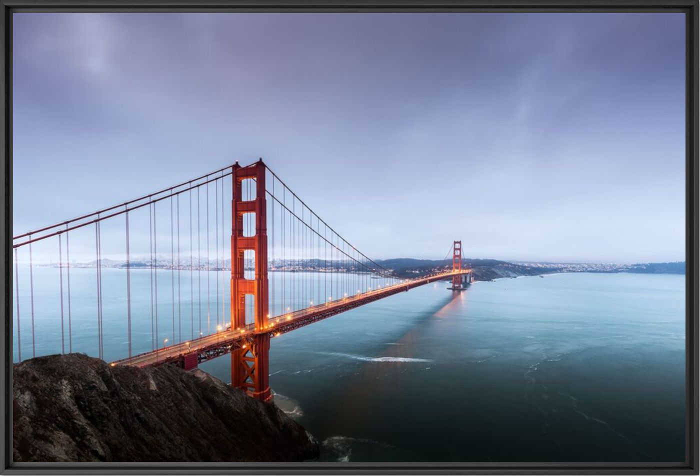 Kunstfoto Golden gate golden state - LUDWIG FAVRE - Foto schilderij