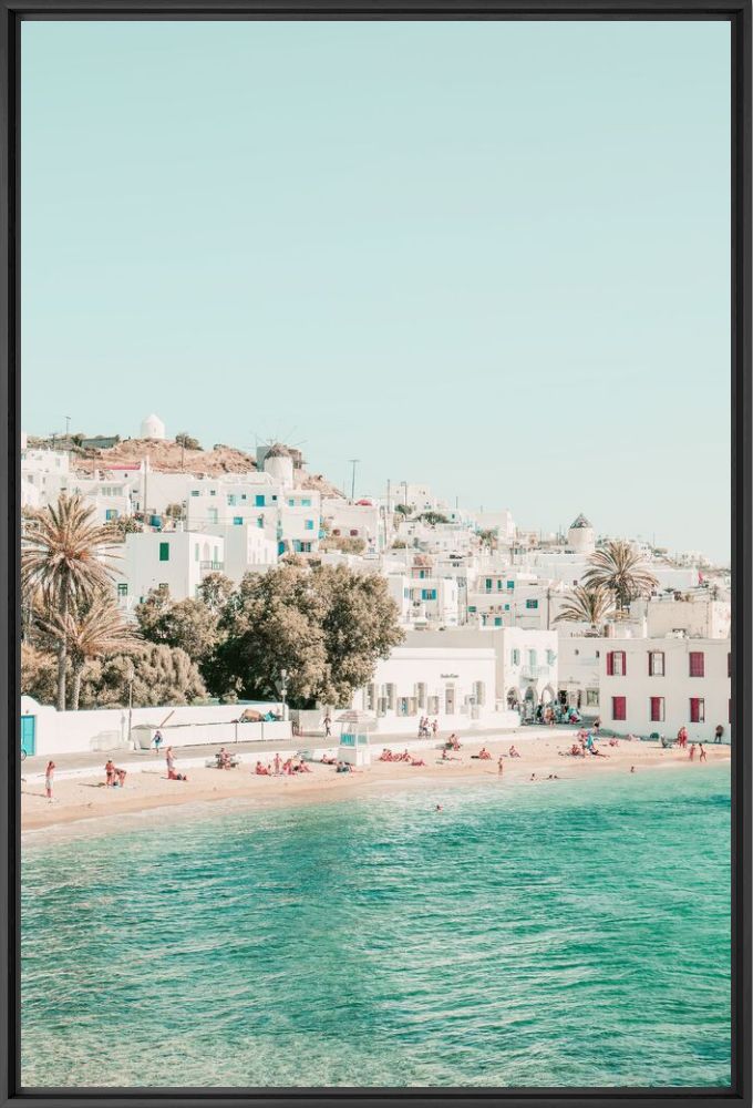 Kunstfoto MYKONOS CITY BEACH - LUDWIG FAVRE - Foto schilderij