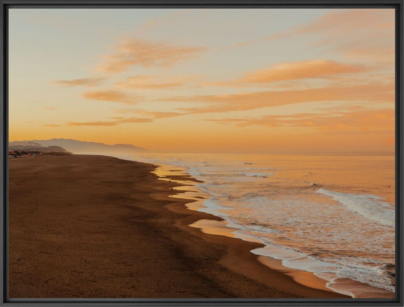 Kunstfoto Sunrise in ocean beach San Francisco - LUDWIG FAVRE - Foto schilderij