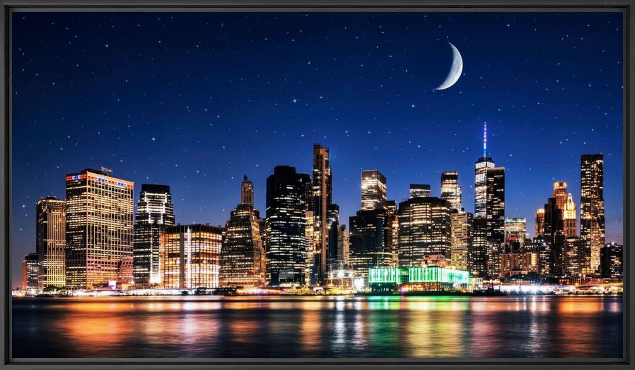 Photographie Moonrise in Manhattan - MANJIK PICTURES - Tableau photo