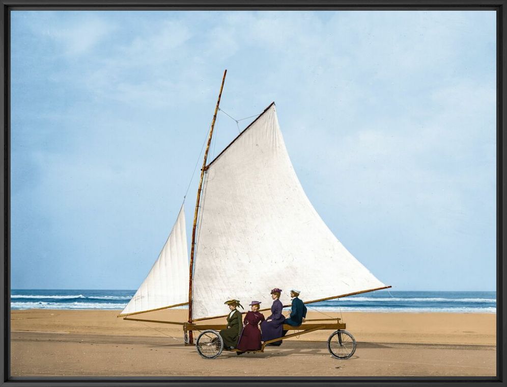 Photographie 1910 SAILING ON THE BEACH FLORIDA - MARIE-LOU CHATEL - Tableau photo