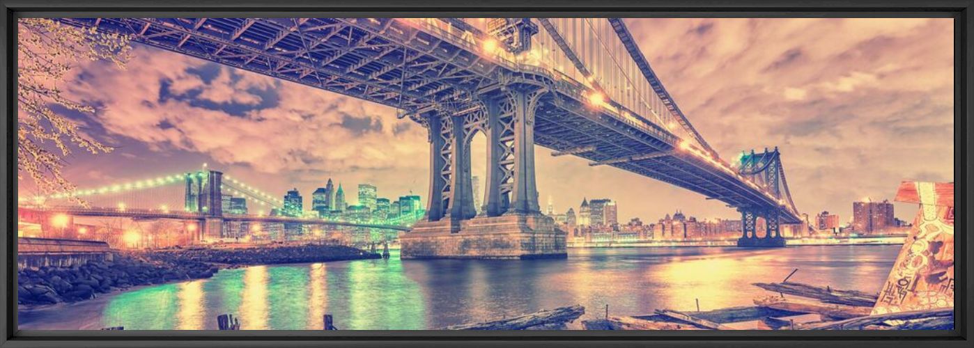 Kunstfoto MANHATTAN & BROOKLYN BRIDGE - MATTHIAS HAKER - Foto schilderij