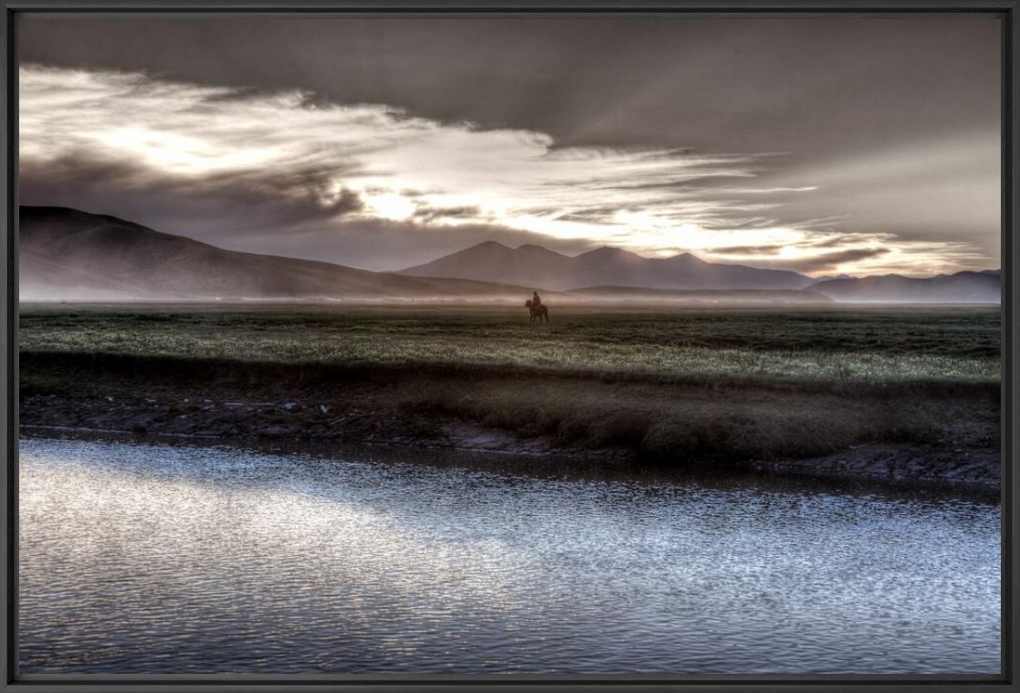 Photograph CAVALIER AU CREPUSCULE TIBET - MATTHIEU RICARD - Picture painting