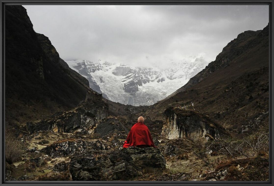 Kunstfoto Le glacier du Jomolhari - MATTHIEU RICARD - Foto schilderij