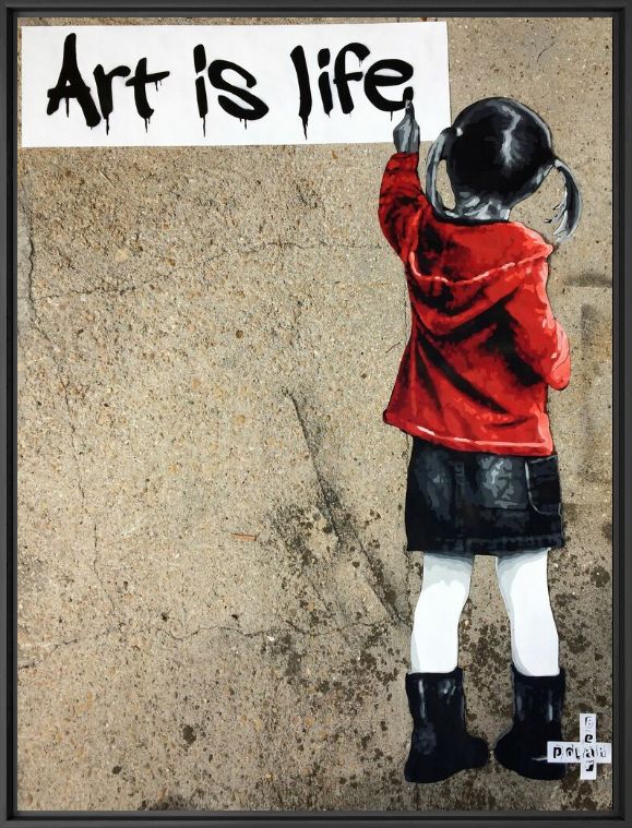 Poster Stampare con scritte su Londra con spruzzi di vernice rossa