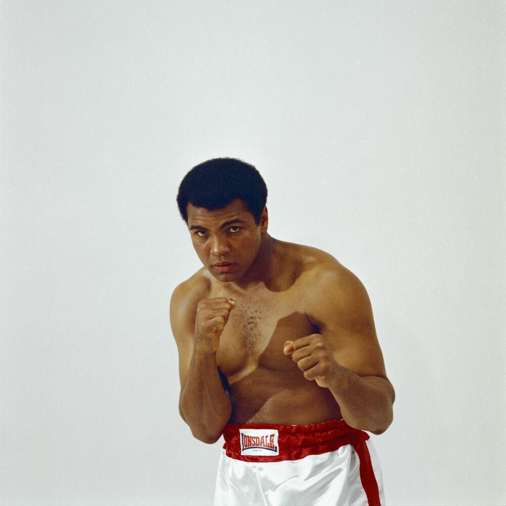 Lowell Riley Muhammad Ali Showing His Fists Dominant White De La Fuente Collection Art Photographs Yellowkorner