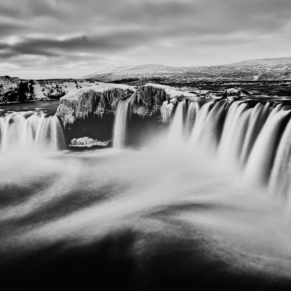 Godafoss, Black & white mountains, Felix Ostapenko · Art photographs ...