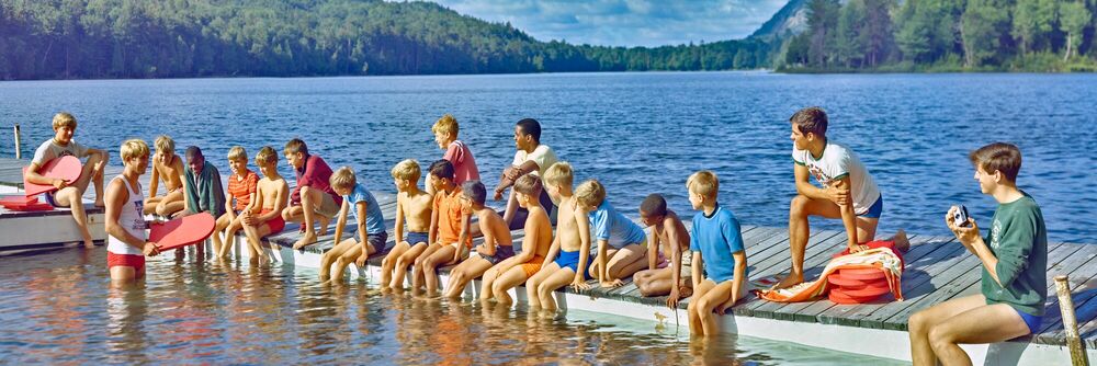 Photograph YMCA Camp Gorham swimming lessons, 1970 - KODAK COLORAMA DISPLAY COLLECTION - HERBERT ARCHER - Picture painting