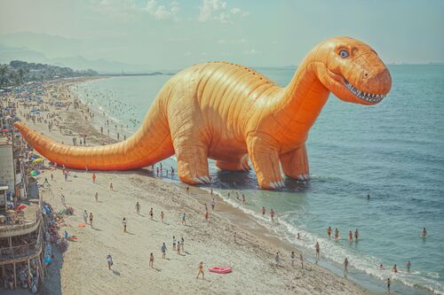 Inflattable dino 1 Inflattable dino 1 - Electric Dreams - Photograph
