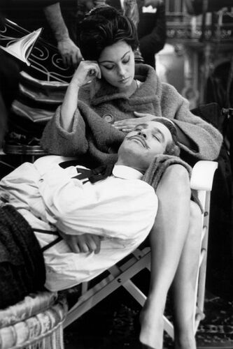 Sophia Loren et Paul Newman sur le tournage de "Lady" en 1965 -  GAMMA AGENCY - Photograph