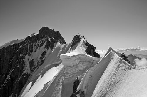 CORDÉE SUR LES ARÊTES DE ROCHEFORT - JEAN-FRANÇOIS HAGENMULLER - Kunstfoto