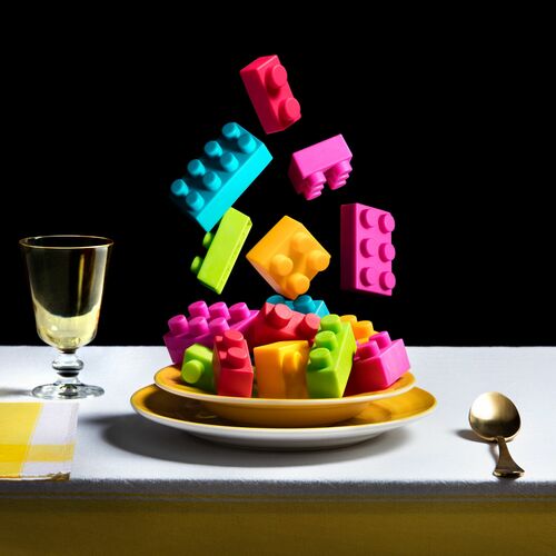 COLORED BUILDING PARTS SOUP - MIGUEL VALLINAS - Photograph