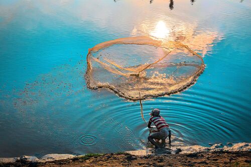 Day end netting - Pranab Basak - Photograph