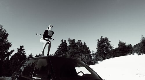 Skiing against lifestyle  - Vassilis  Pitoulis - Photograph