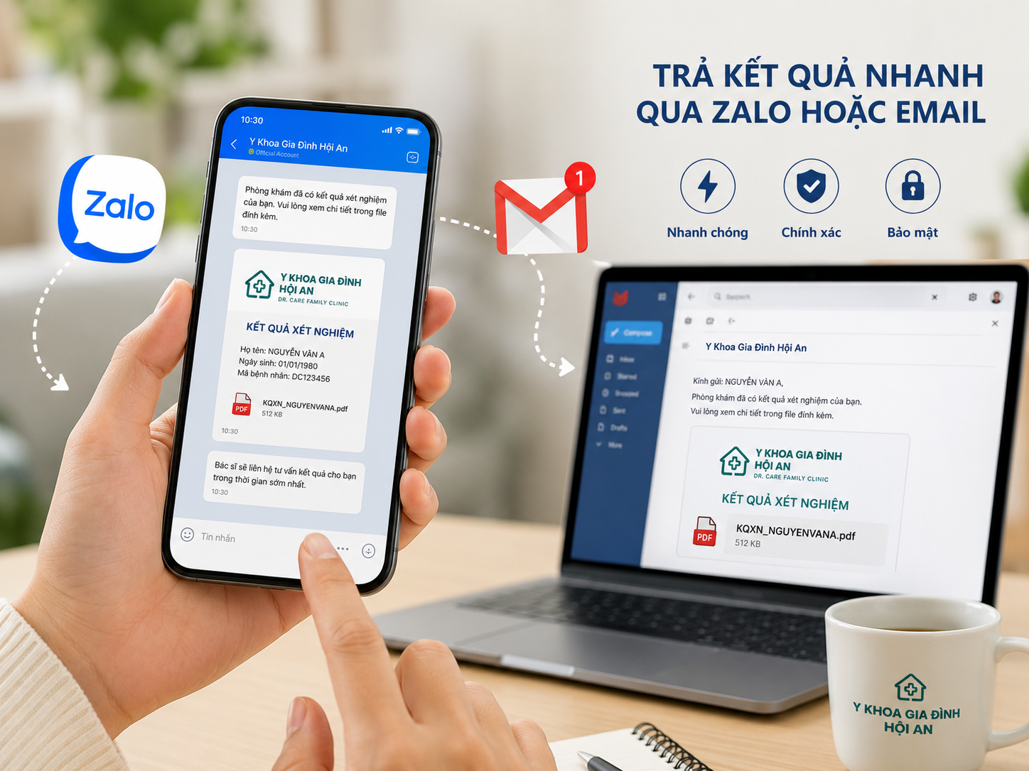 Trả kết quả xét nghiệm