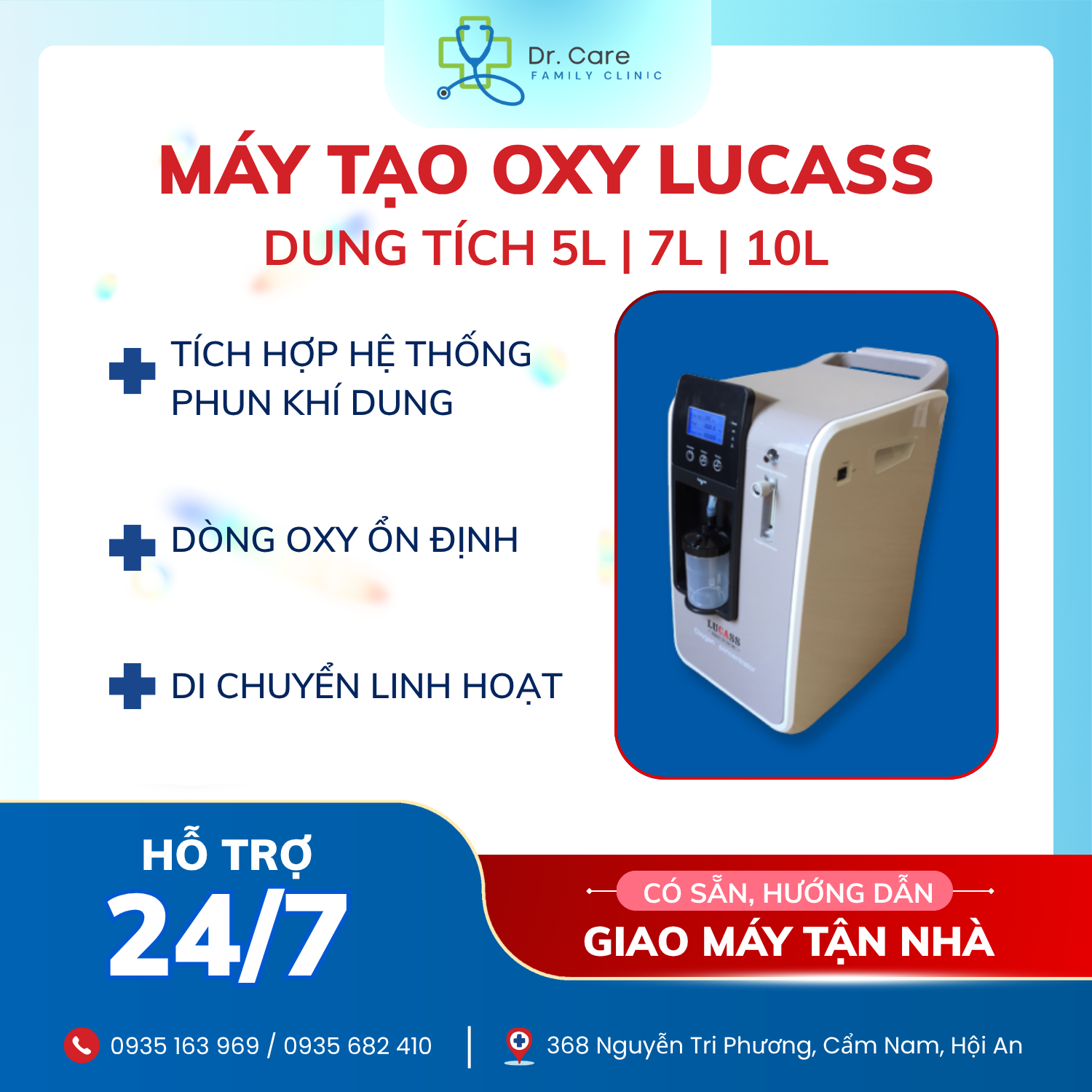 Máy tạo oxy di chuyển linh hoạt