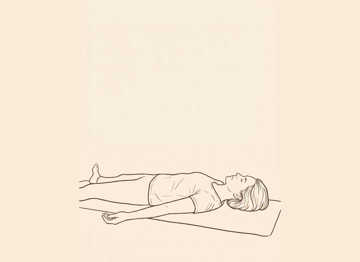 Animated ink drawing of Corpse Pose