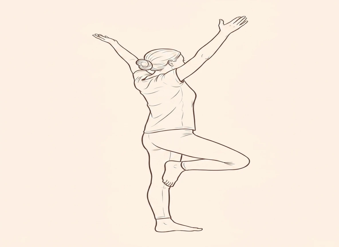 Animated ink drawing of Dancing Shiva Balance, Left Leg Crossed